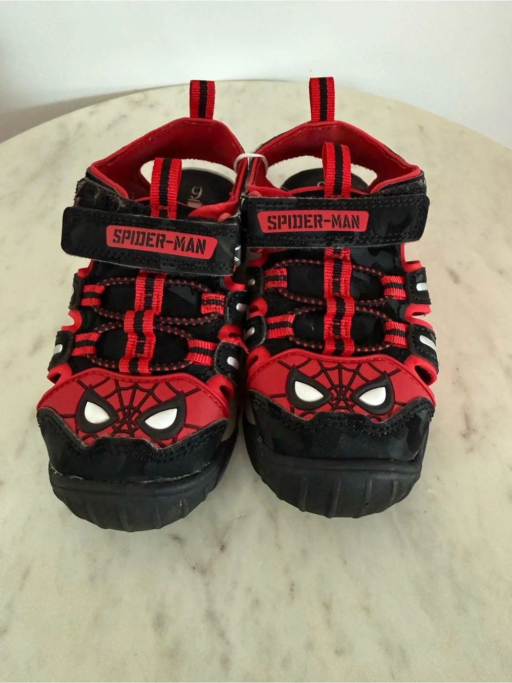 Marvel Spider-Man Boys closed toed Summer Sandals Water Shoe US 9 Red Black